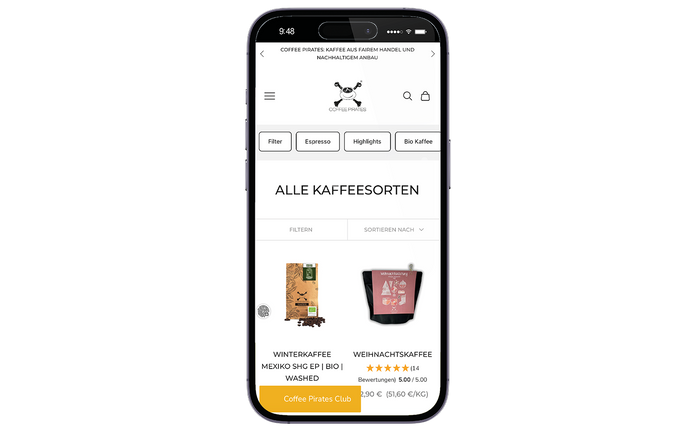 Coffee Pirates – Cleaner Shop für Kaffeeliebhaber