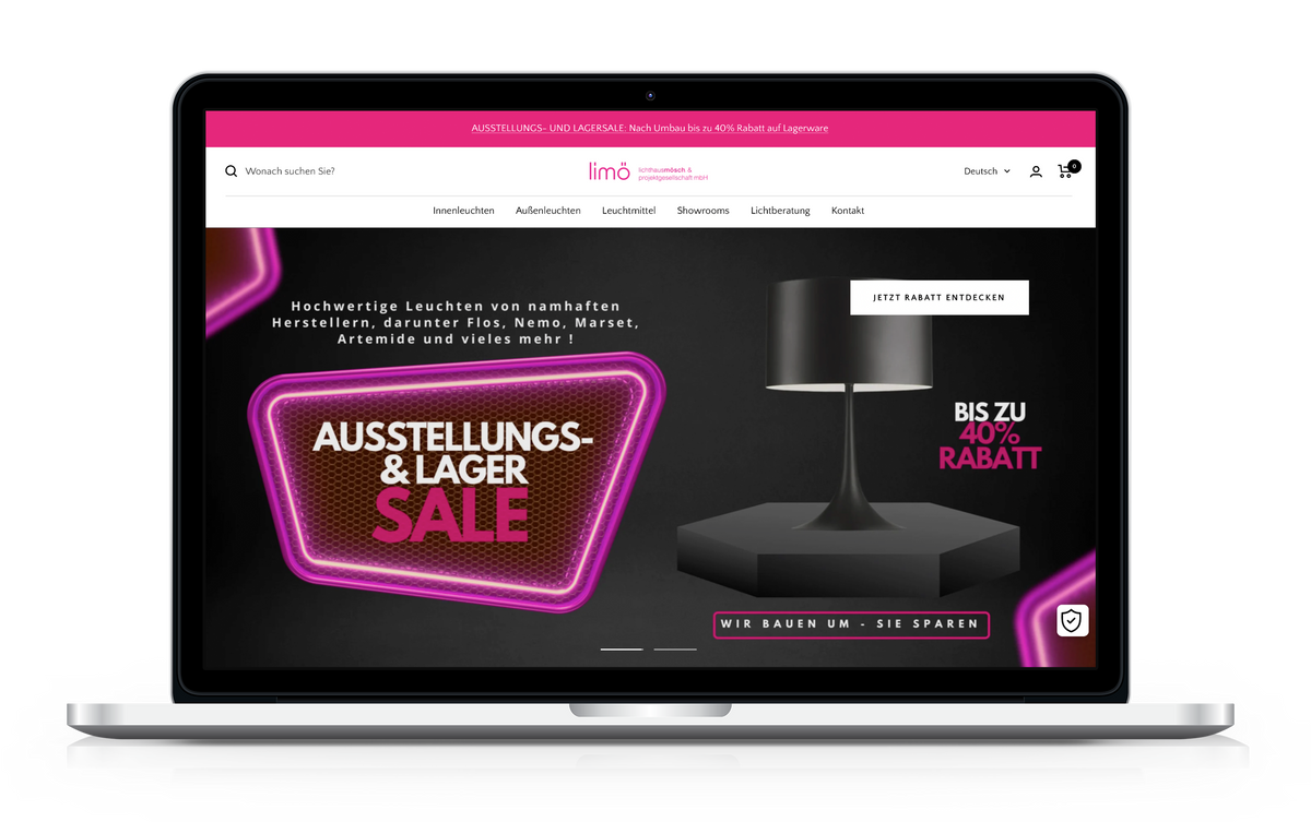 Lichthaus Mösch – Upgrade von Magento zu Shopify