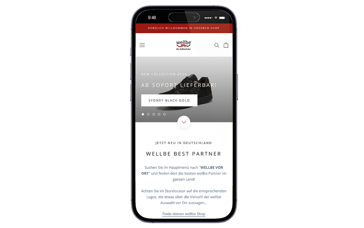 wellbe – Lebhafter Shop durch dynamische Features