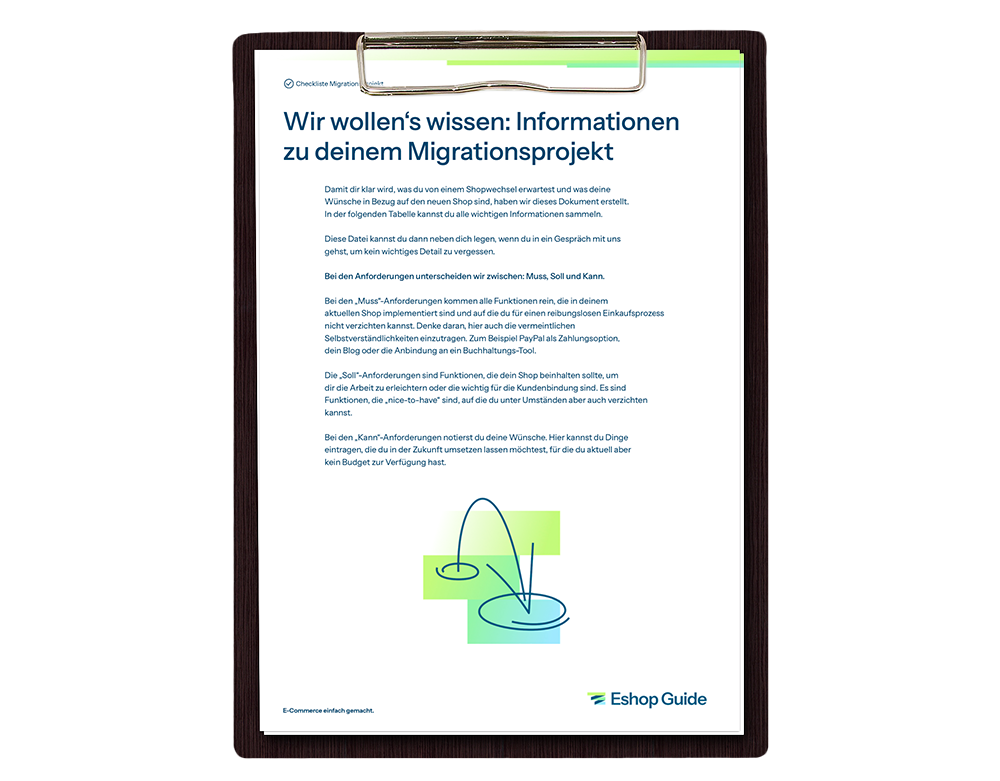 Checkliste für Migrationsprojekt von Eshop Guide